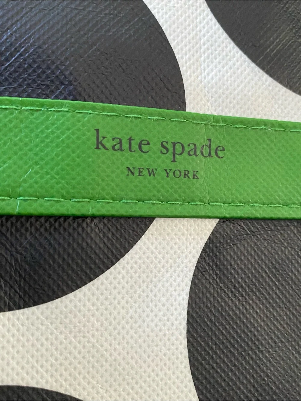 Kate Spade New York Tote Bag Reusable Black White Polka Dot Shopping Small Green